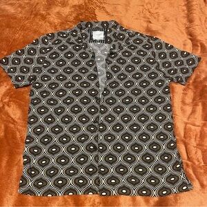 Denim & Flower Black, cream, brown Geometric Shirt